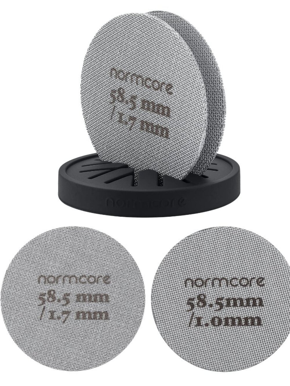 Normcore 2 Packs 58.5mm Puck Screen with Stand - Reusable Contact Shower Screen